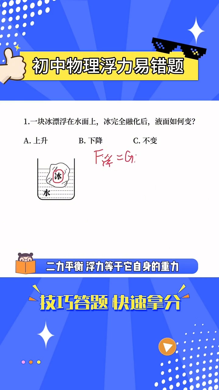 初中物理浮力题,掌握了学习方法轻松秒题#百万视友赐神评