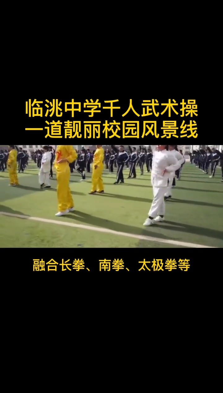 临洮中学千人武操,融合多种拳,武动青春,靓丽校园