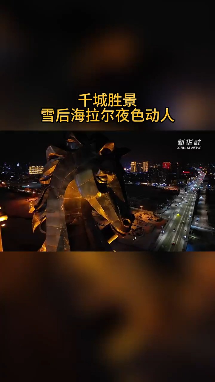 千城胜景|雪后海拉尔夜色动人(来源:新华社)