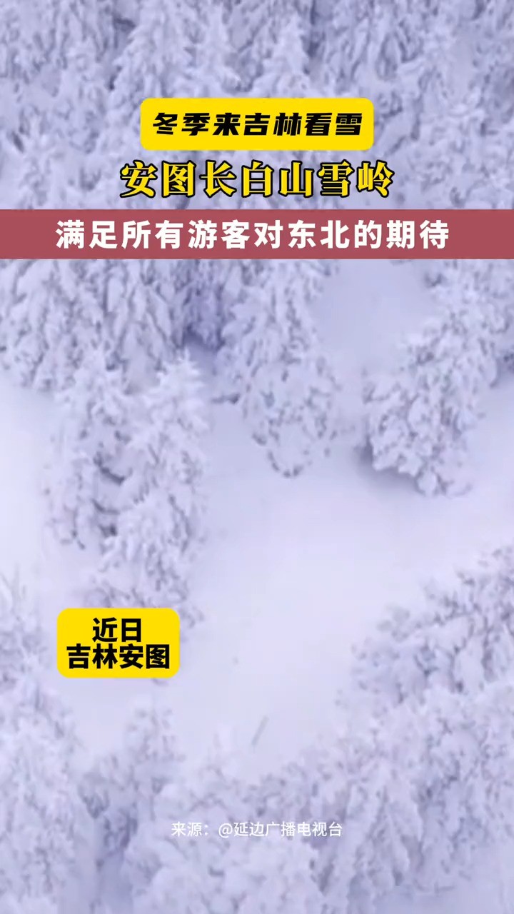 近日,吉林安图.#冬季来吉林看雪 安图长白山雪岭,满足所有游客对东北的期待.