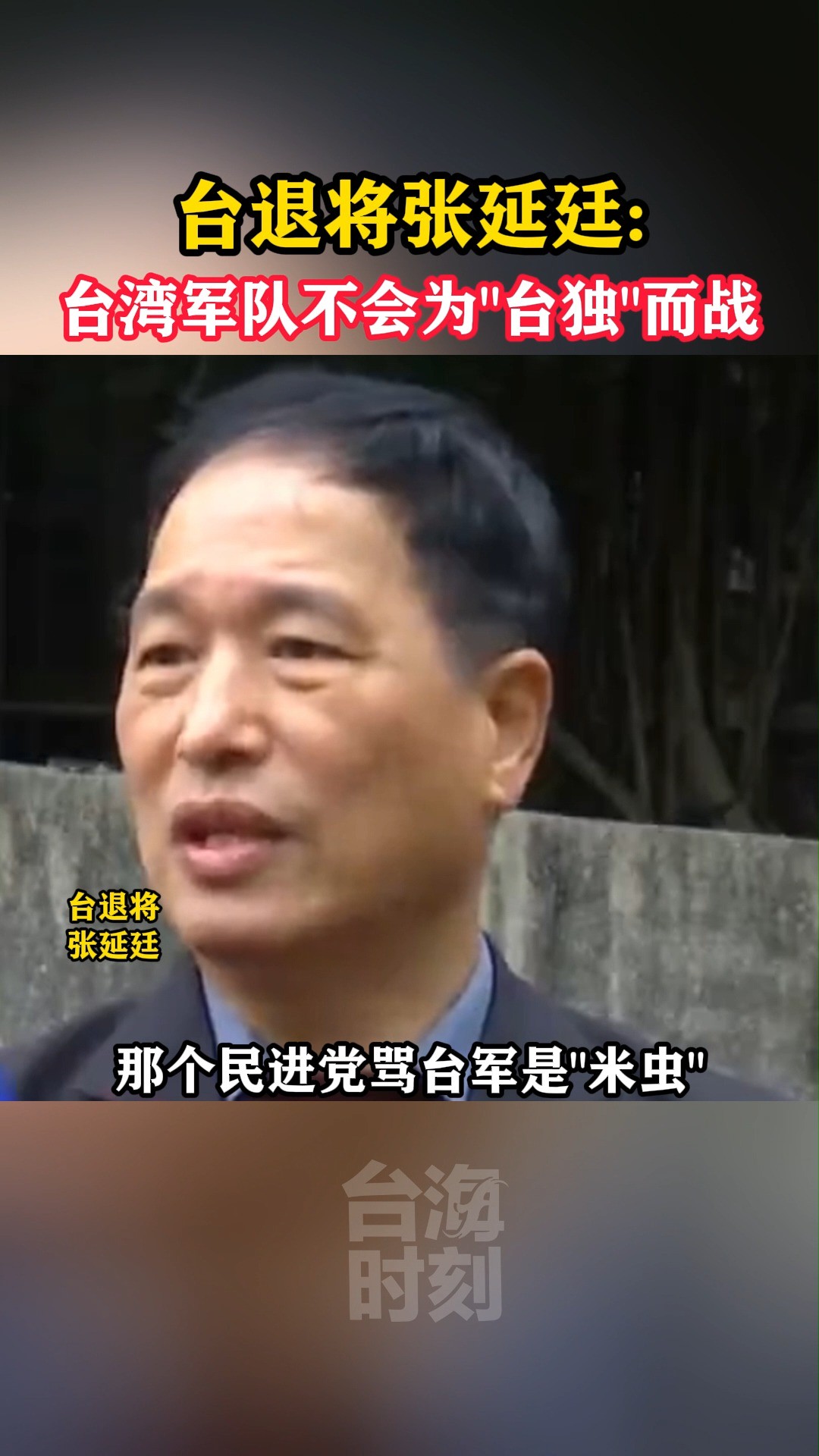 台退将张延廷:台湾军队不会为\