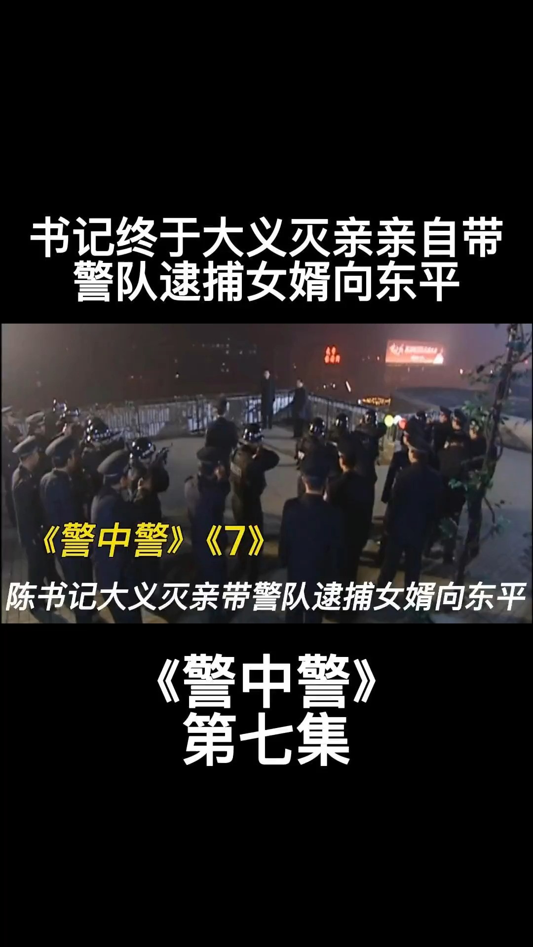 警中警:陈书记终于大义灭亲了,亲自带着警队去逮捕嚣张女婿向东平!