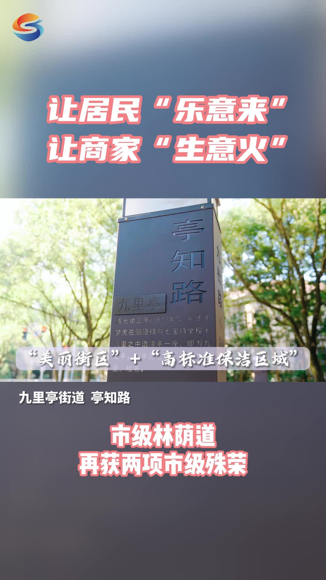 市级林荫道又获评两项市级殊荣,亭知路让居民“乐意来”、商家“生意火”#上海松江 