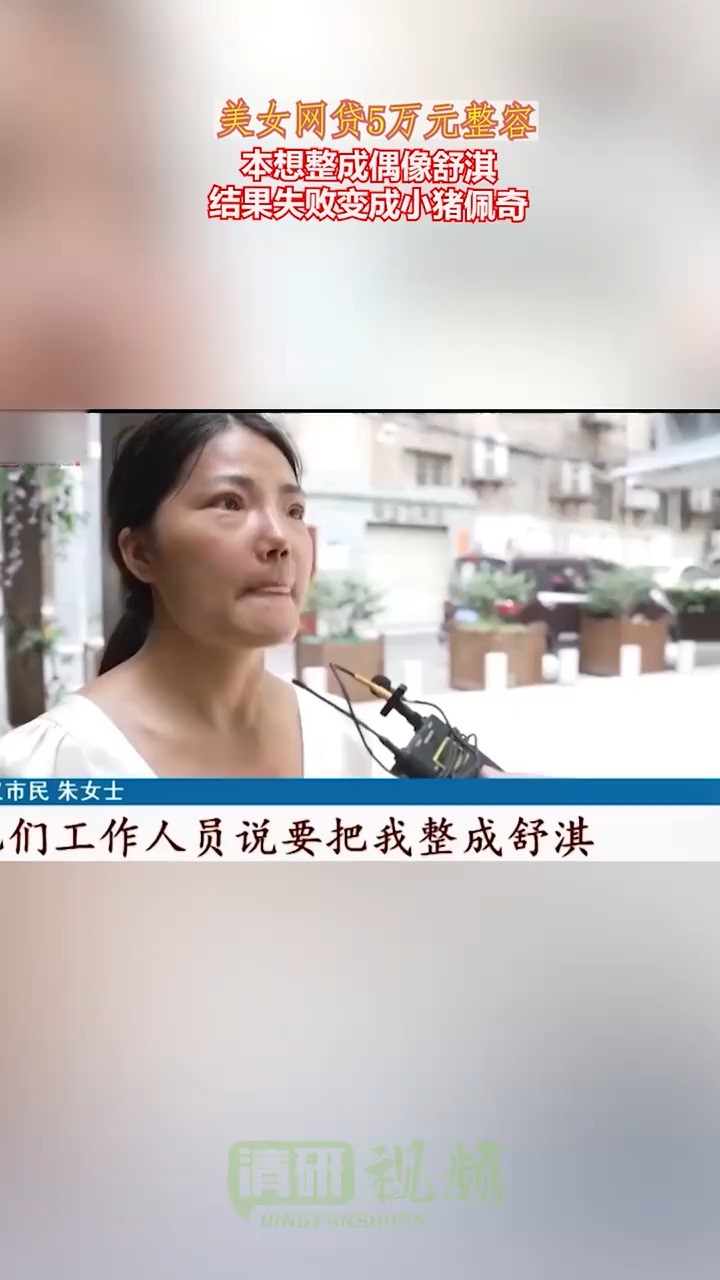 美女网贷5万元整容本想整成偶像舒淇结果失败变成小猪佩奇