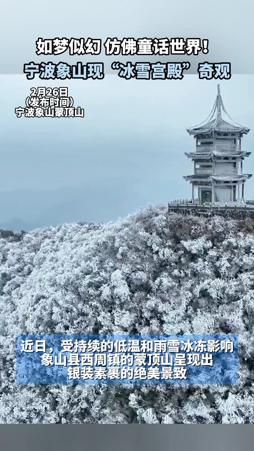 如梦似幻,仿佛童话世界!宁波象山现“冰雪宫殿”奇观 (记者 张晓曦 通讯员 杨忠华)