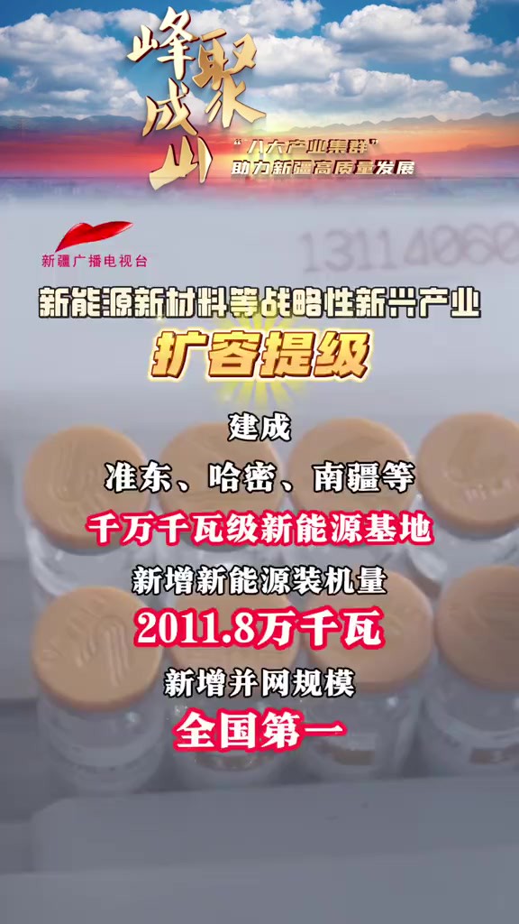 新能源新材料等战略性新兴产业扩容提级!建成准东、哈密、南疆等千万千瓦级新能源基地