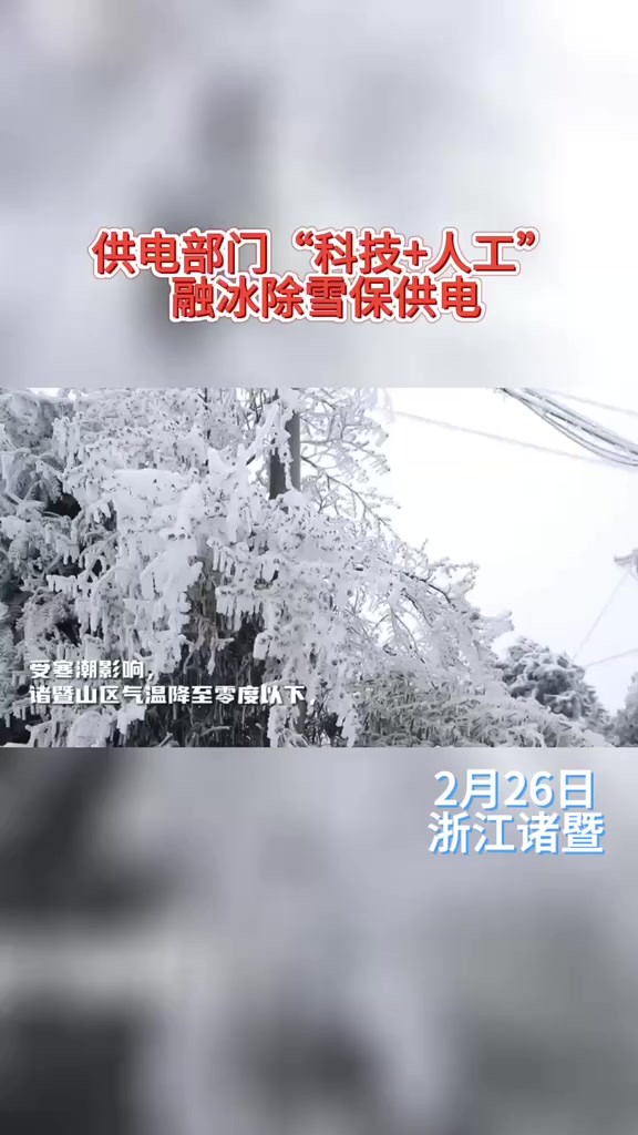 部分山区覆冰严重 供电部门“科技+人工”融冰除雪保供电(通讯员:章奇斌 作者:郑婕)