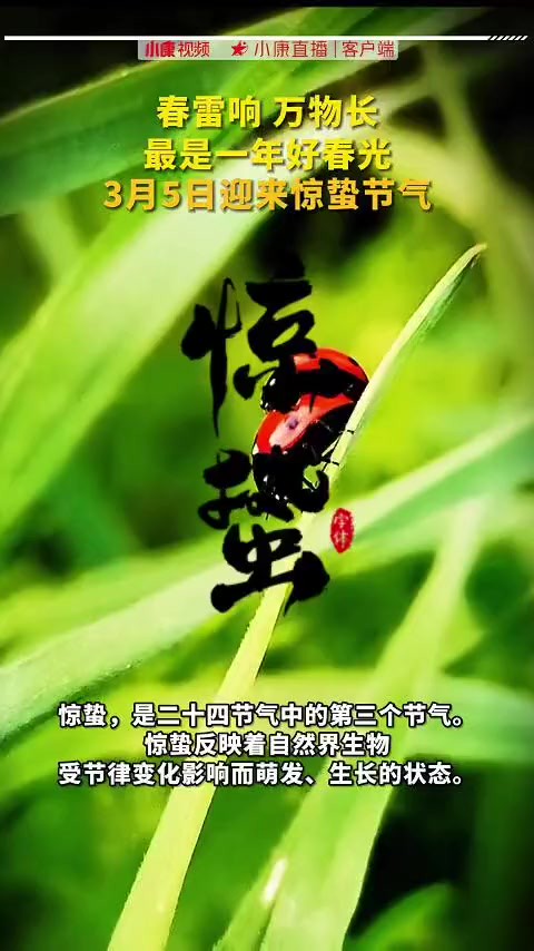 3月5日迎来惊蛰节气,惊蛰是春天的第三个节气.