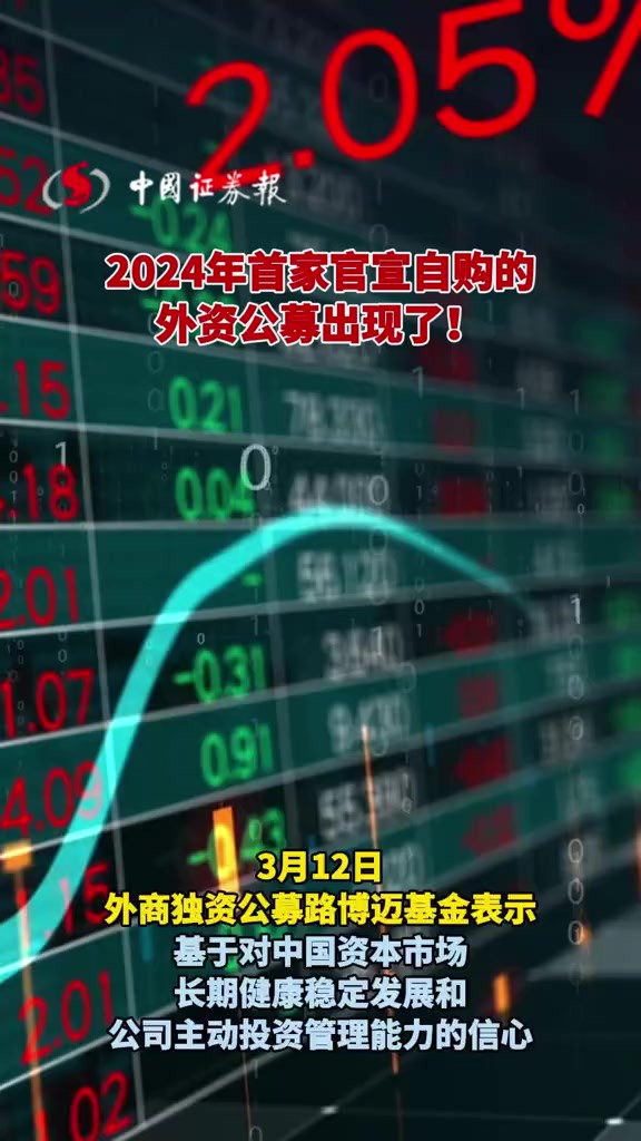 2024年首家官宣自购的外资公募出现了!