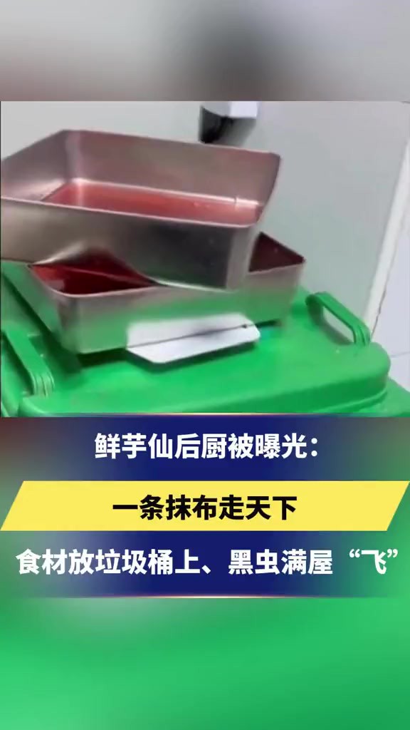 鲜芋仙后厨被曝光:一条抹布走天下、食材放垃圾桶上、黑虫满屋“飞”……