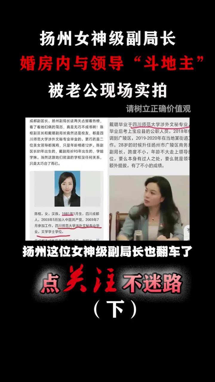 扬州女神级副局长,婚房内出轨!网友:副区长那我还没消化呢!#成都女区长#扬州女局长#道德底线 (3)