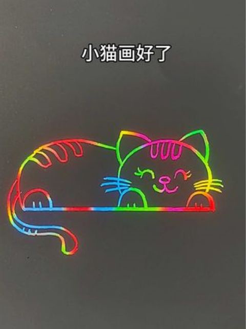 4个C画小猫#简笔画