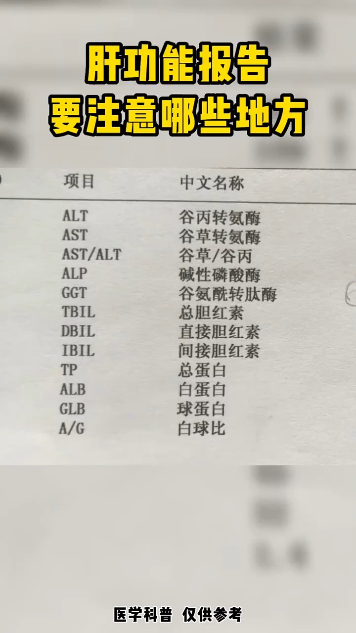 肝功能报告,要注意哪些地方