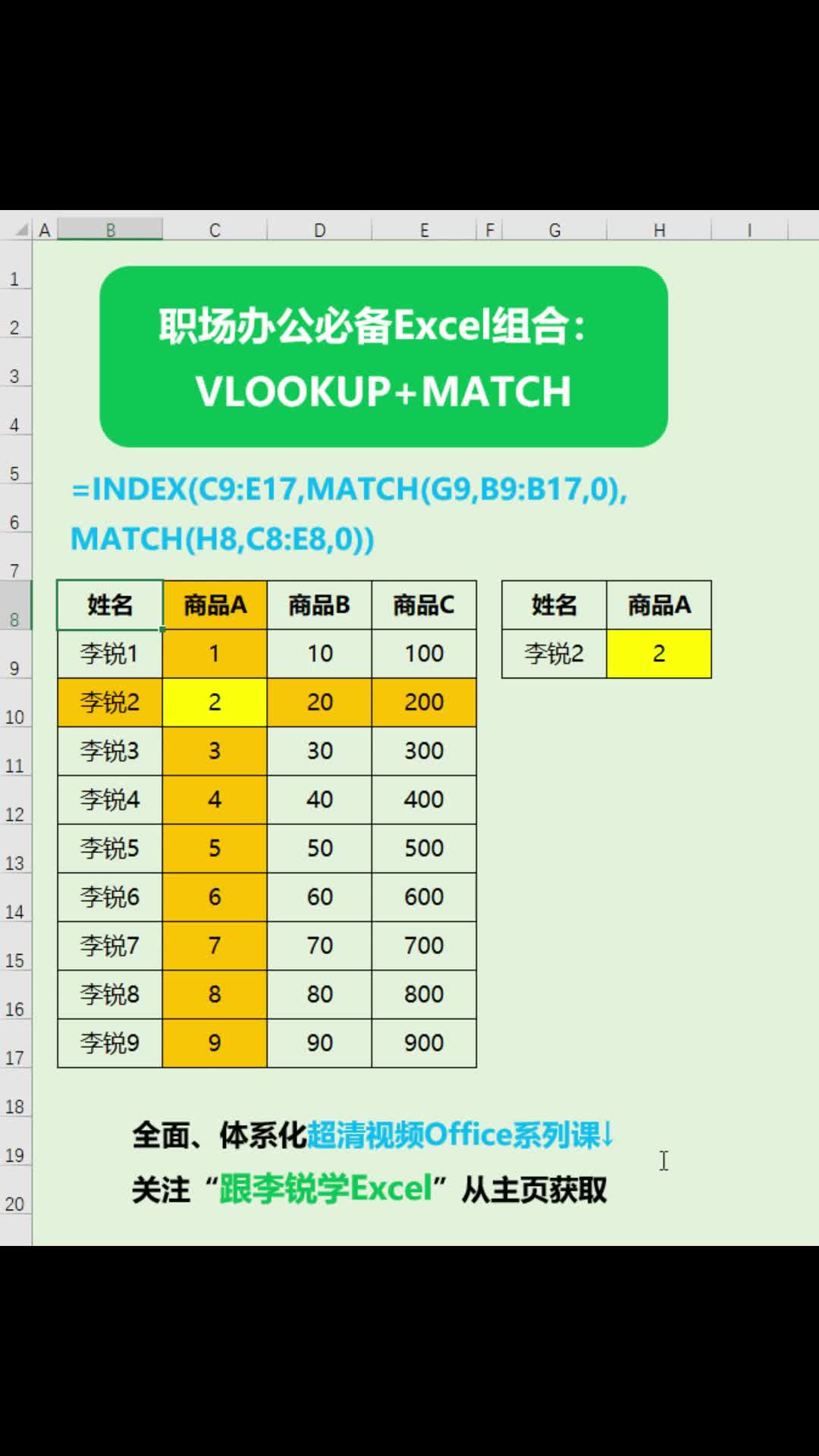 职场办公必备Excel组合:VLOOKUP+MATCH#office #Excel #表格 #WPS #办公 