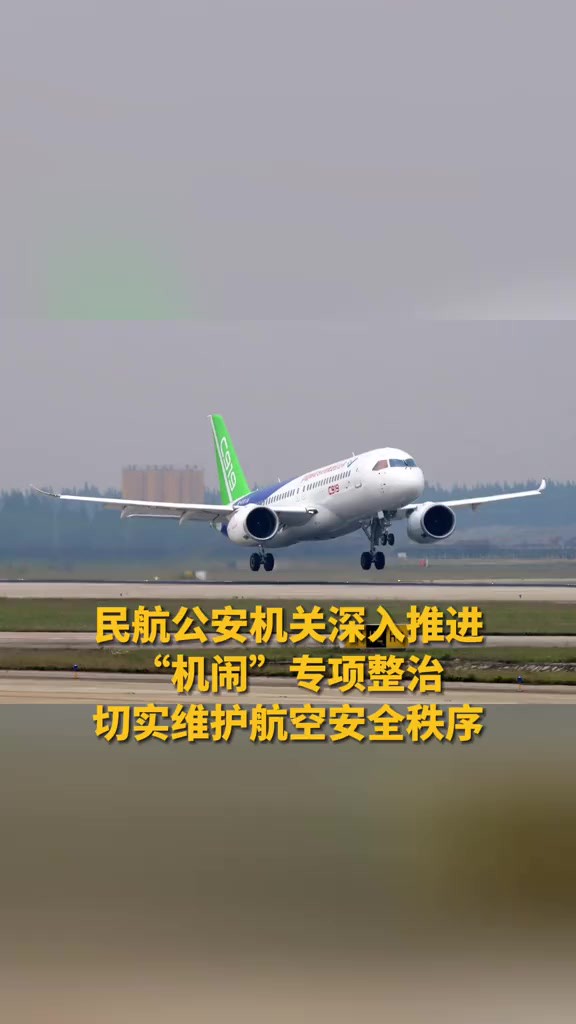 民航公安机关深入推进“机闹”专项整治切实维护航空安全秩序(来源:公安部网站 制作:杨舒丞)