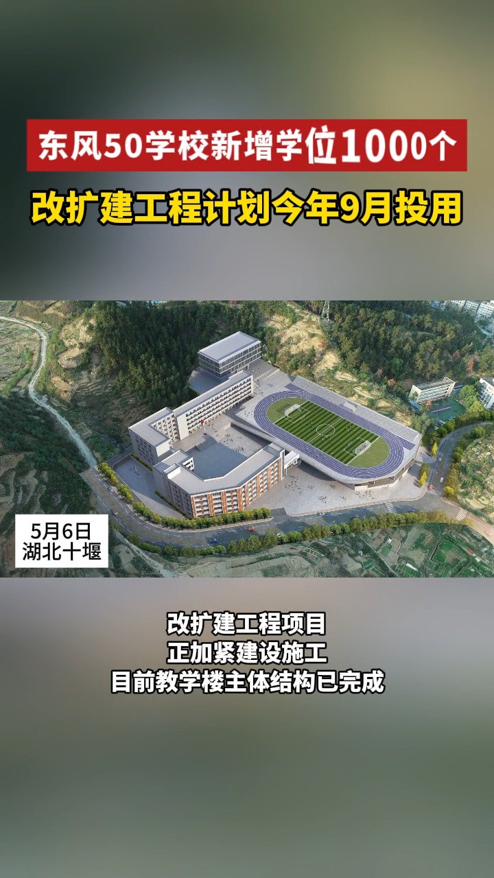 东风50学校新增学位1000个 改扩建工程计划今年9月投用#学校 #学位 #十堰