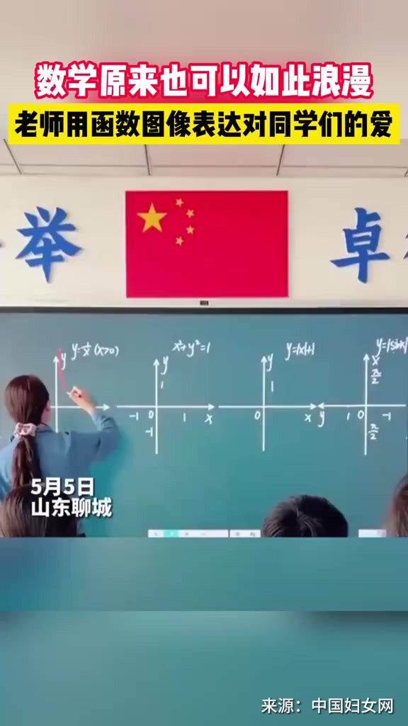 来自数学老师的高级浪漫! 数学原来也可以如此浪漫,老师用函数图像表达对同学们的爱.文科生:想学好函数的心在此刻达到顶峰!