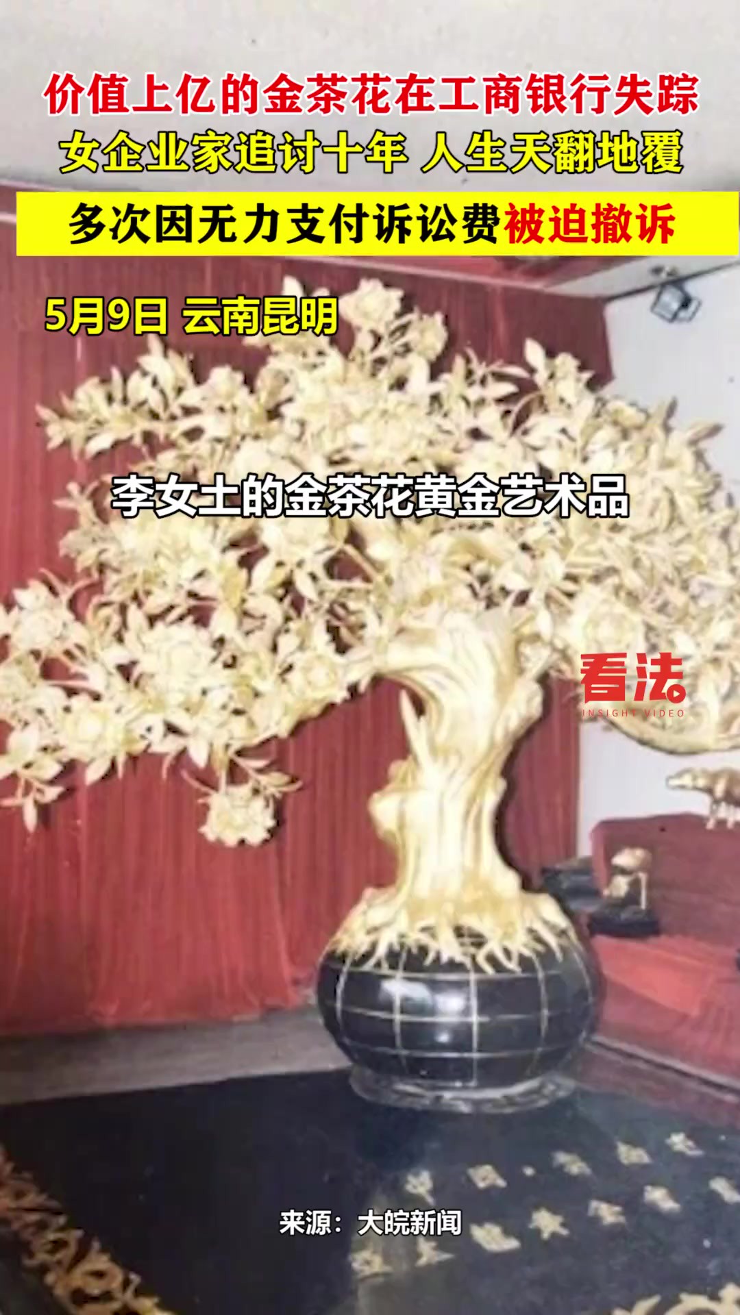 价值上亿的4棵金茶花在工商银行失踪,女企业家追讨十年,人生天翻地覆,多次因无力支付诉讼费被迫撤诉