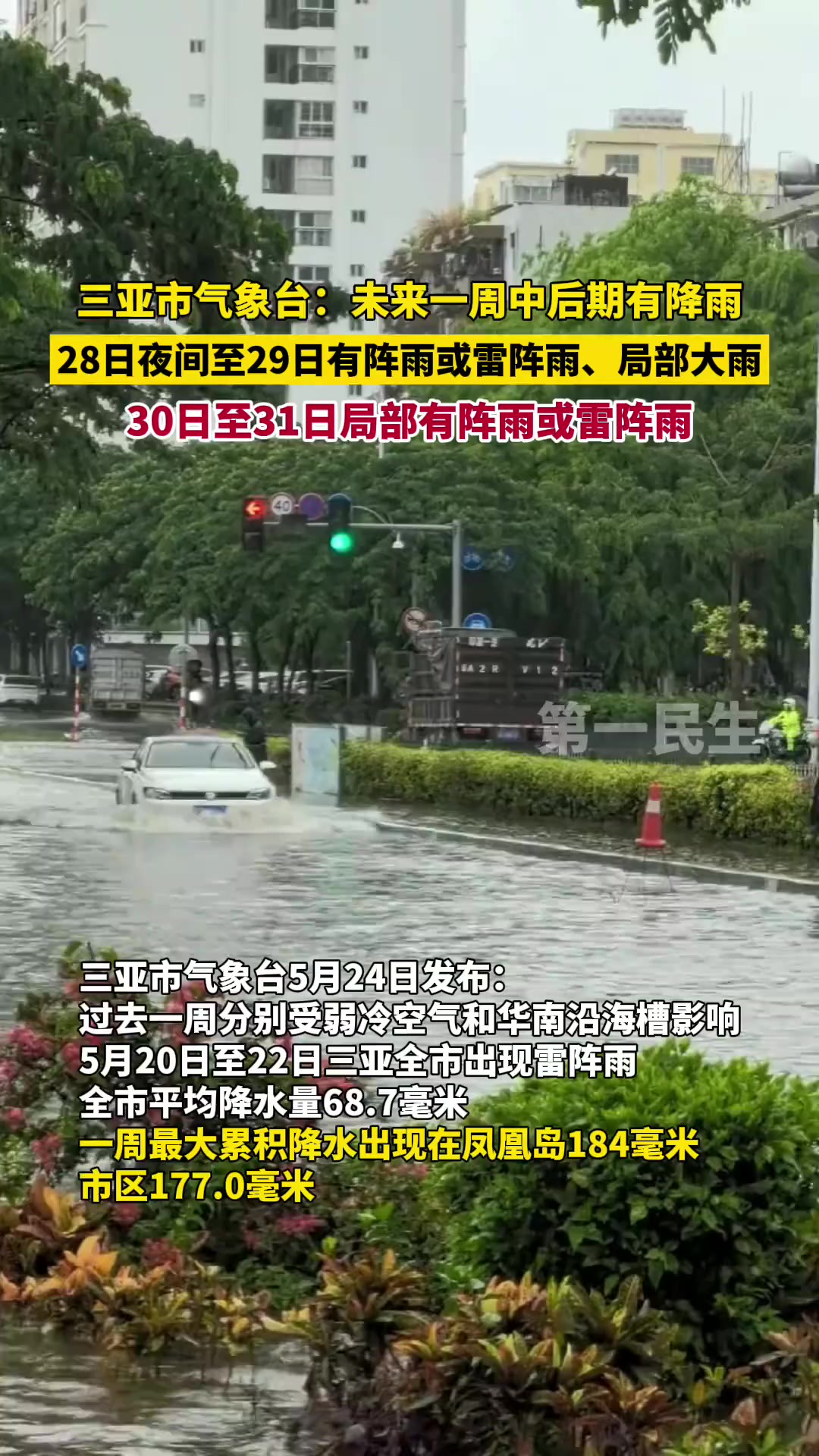 三亚市气象台预计,三亚未来一周中后期有降雨!