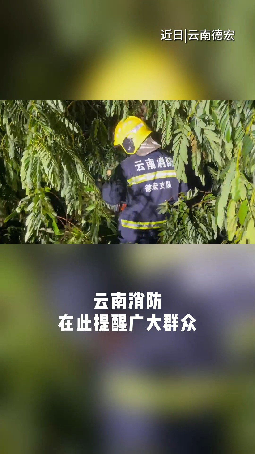 芒市出现强降雨天气,广大群众出行注意安全!